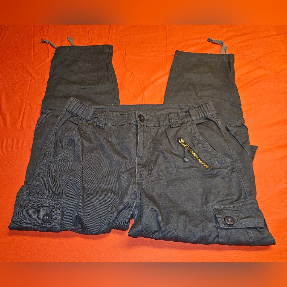 Akarmy Utility/Cargo Pants sz12 Elastic Waistband Dark Grey  Like New